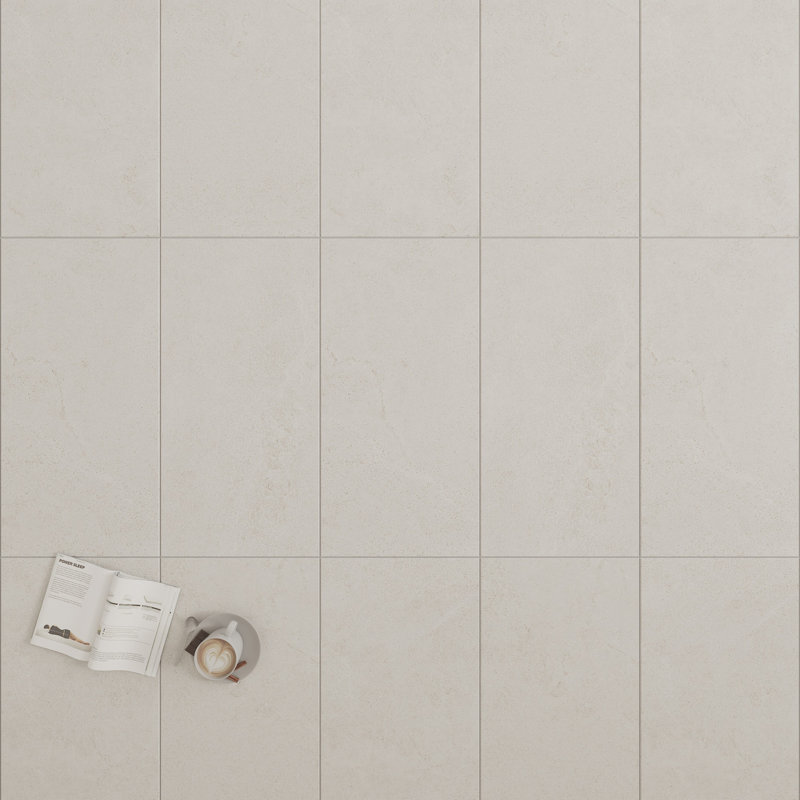 Italian Metalia Porcelain 12"x 24"x 9mm Floor and Wall Tile Case - (7 PCS, 14 Sq. Ft.), White