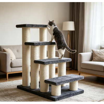 Tour pour chat à 4 niveaux, centre d'activité pour chat et poteau à griffer en sisal
