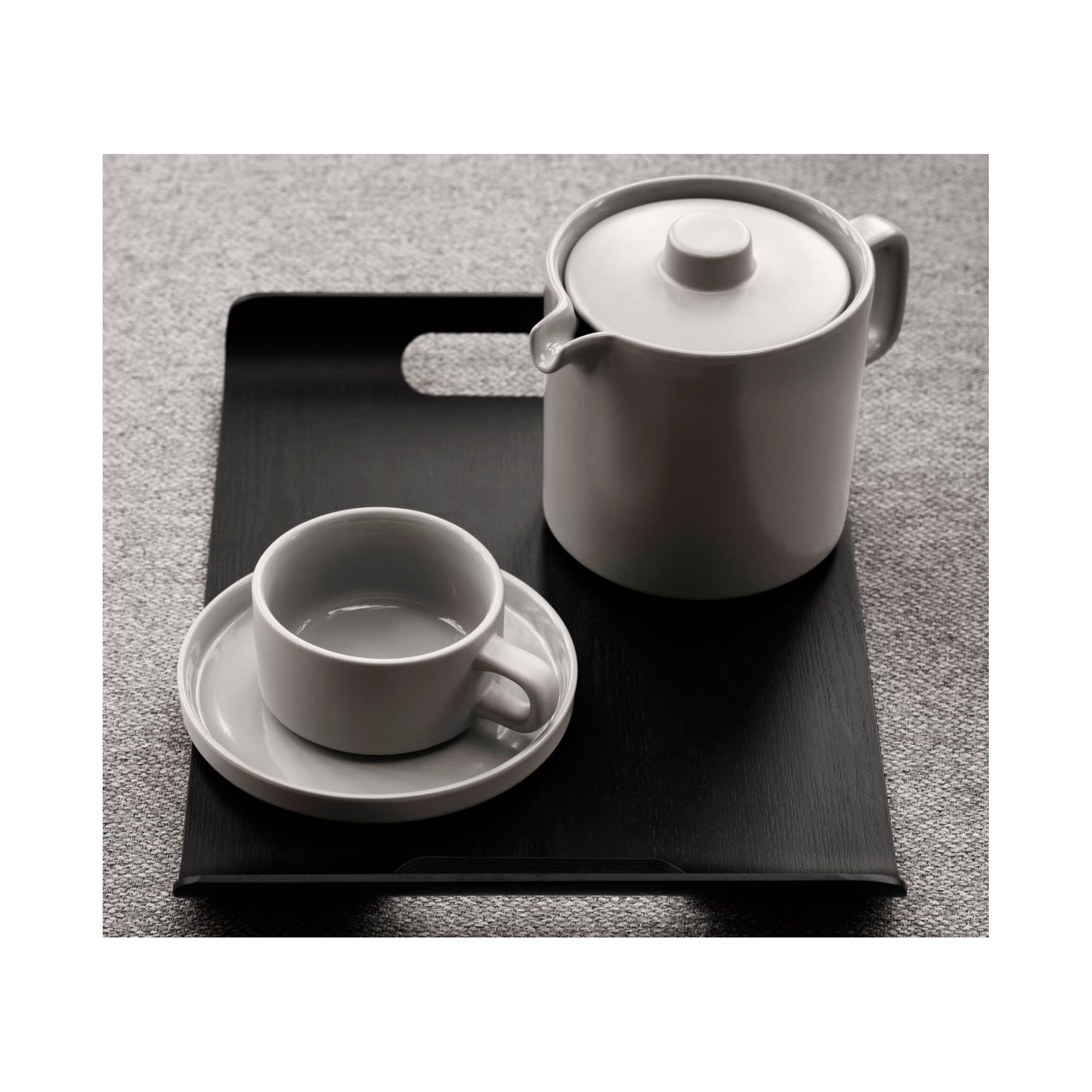 WILO Hardwood Tray with Handles, Black, Large 1.57" H " 16.93" W x 12.2" D