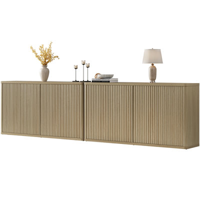 Cesiro 66.3'' W Sideboard With 4 Fluted Doors And Adjustable Shelves