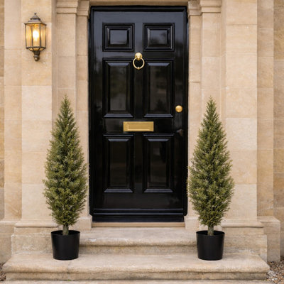 Artificial Cedar Cypress Confier Trees 120cm Faux Cedar Tree in Pot Liner