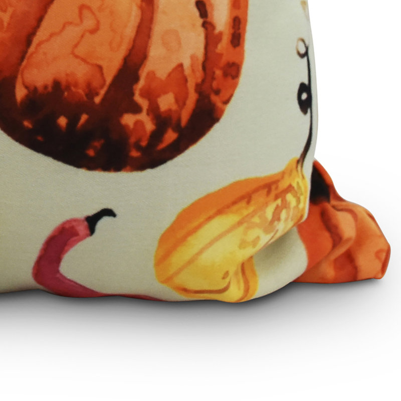 Housse et insert de coussin carré Harvest Gourds Galore, 16 po x 1 po, Vert clair