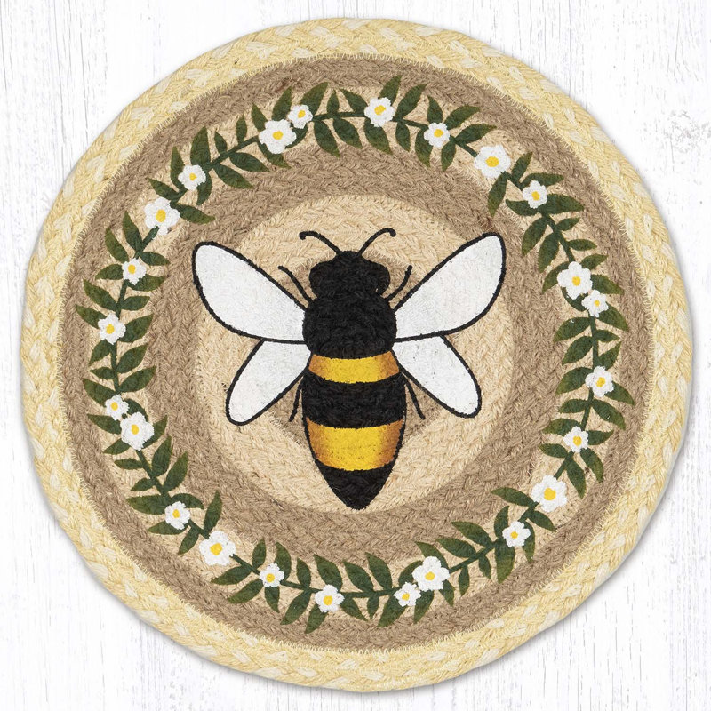  Black Star Round Chair Pad 15.5" H, Black Star Round Chair Pad