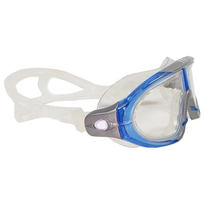 TYR Unisex Orion Comfortable Swim Mask Adult Fit, For Ages 16+, Clear/Blue