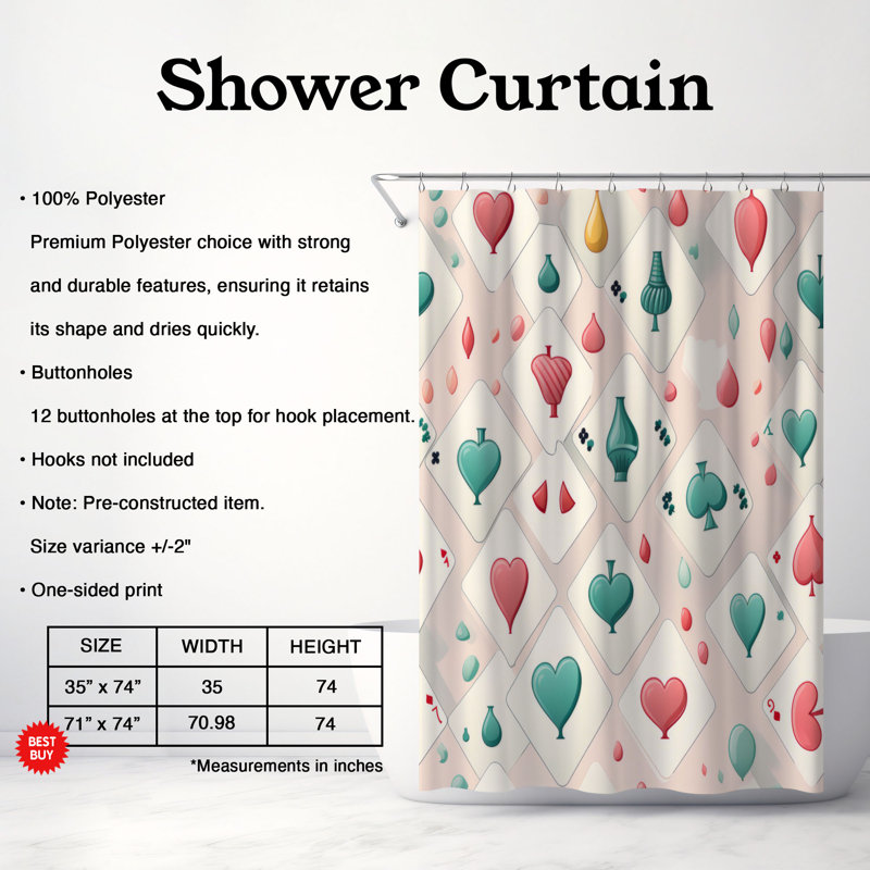 Game Style - Rideau de douche Premium, H 74 po x l 71 po