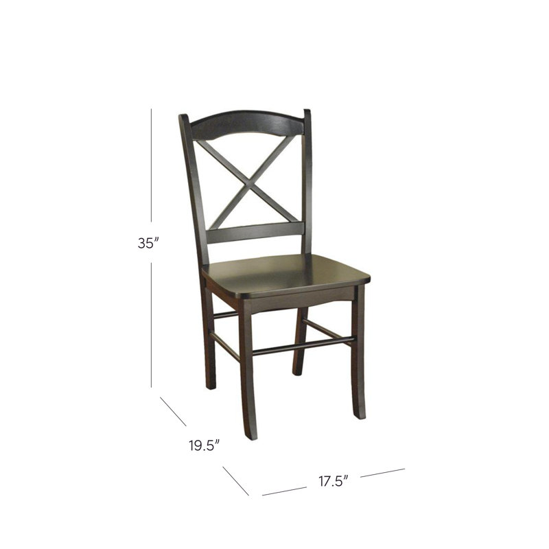 Chaise d'appoint à dossier en croix Castellon, Noir