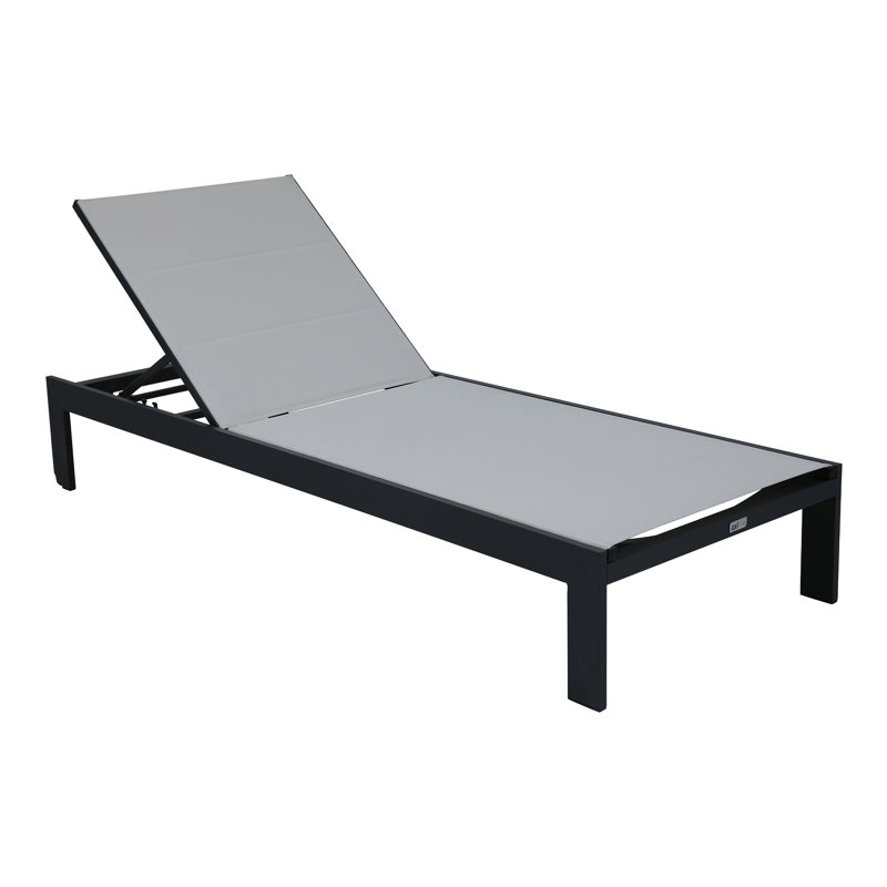 200cm Long Reclining Single Chaise with Cushions, Grey