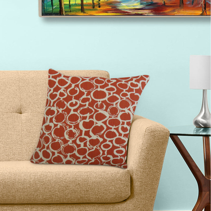 Coussin Velisa, 18 po x 18 po, Coussin décoratif, Rouge