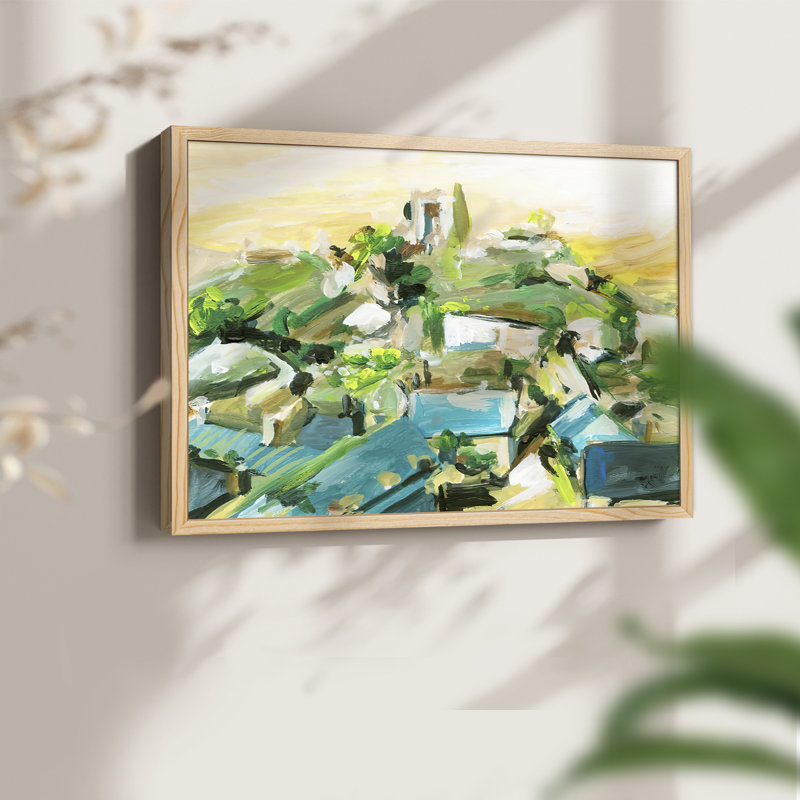Spring Village III -Framed Print - Restickable, 22" H x 28" W, Natural