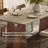 71" Sintered Stone Dining Table for 6 with Unique Solid Ash Wood Legs