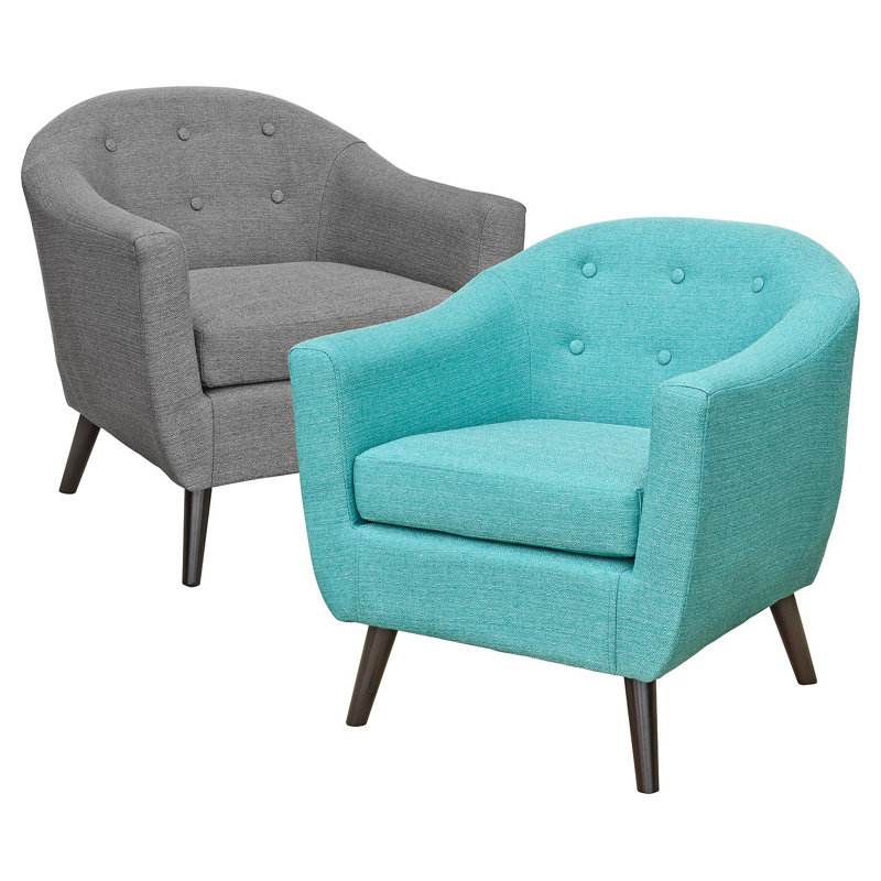 Upholstered Barrel Chair, Teal