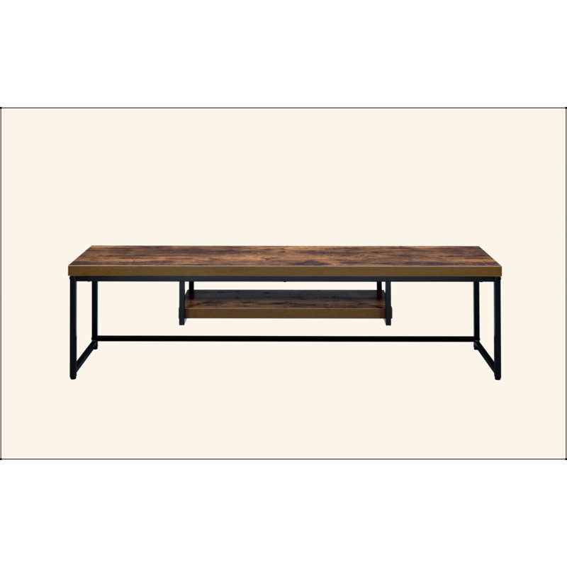 Bob Weathered Oak & Black Metal Finish TV Stand