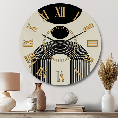 Horloge murale ronde moderne en métal Vintage Black Vortex I