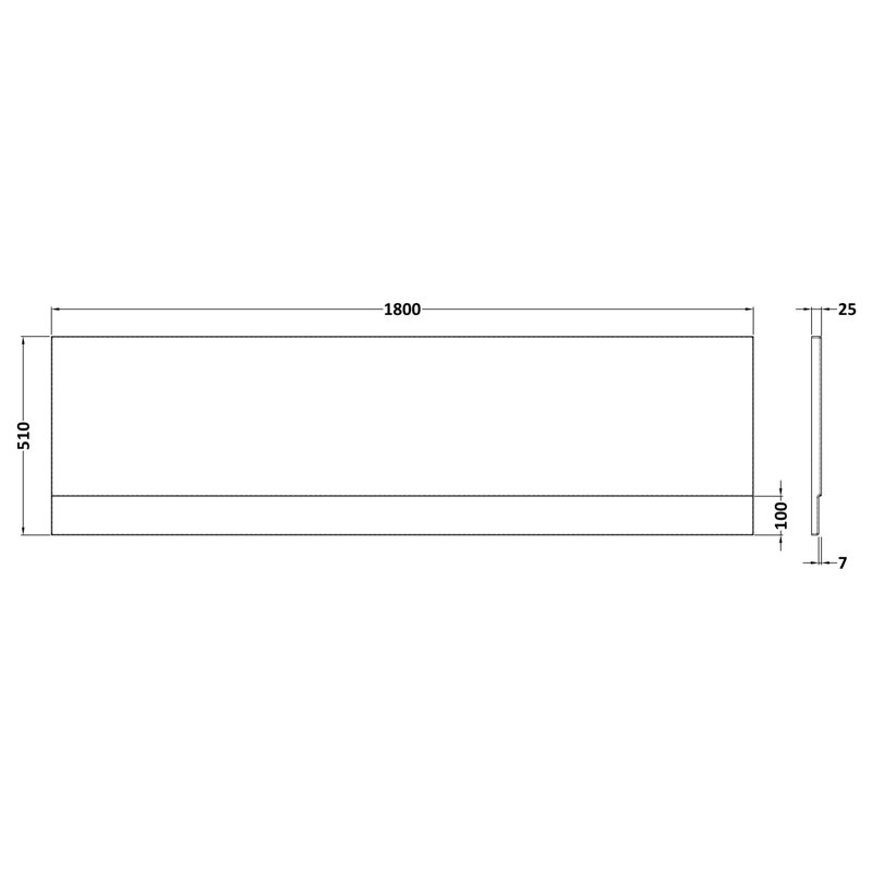 Bath Panels Front Panel, 51cm H x 180cm W