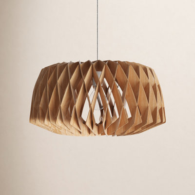 Gwyn Single Light Wood Dimmable Pendant