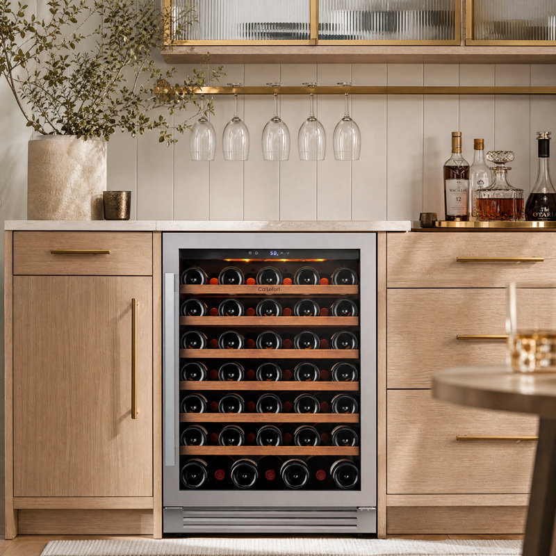24 in Wine Cooler 61 Bottles Wine Fridge Built-in/Freestanding 40°F–65°F Wine Refrigerator