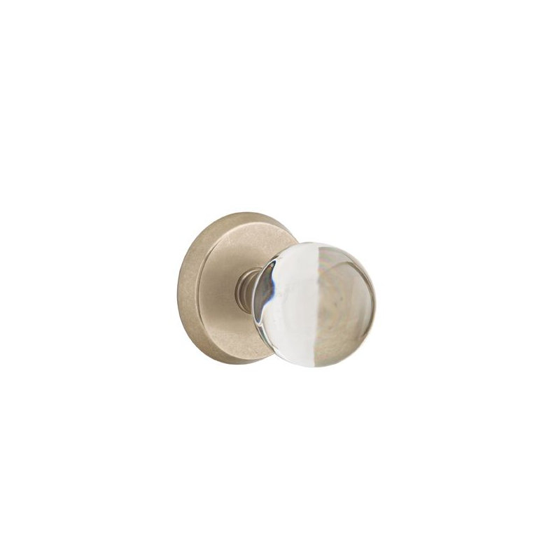 Passage Bristol Knob with # 2 Rose, Tumbled White Bronze