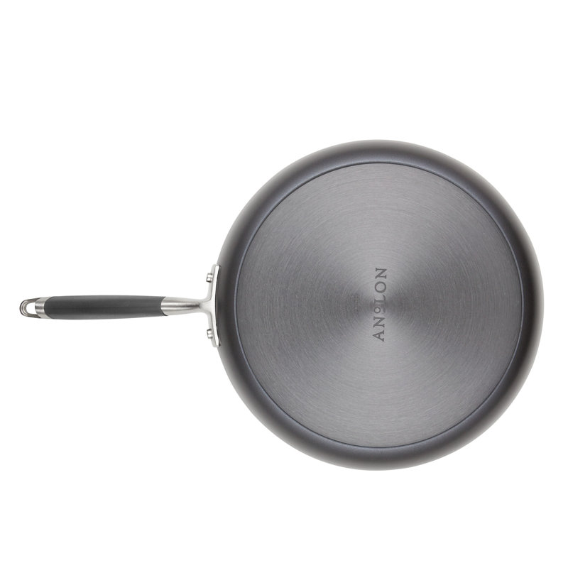 Anolon Advanced Home Hard Anodized Nonstick Deep Frying Pan / Skillet with Lid, 12 Inch, Gray