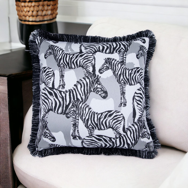 Housse de coussin réversible à imprimé animal