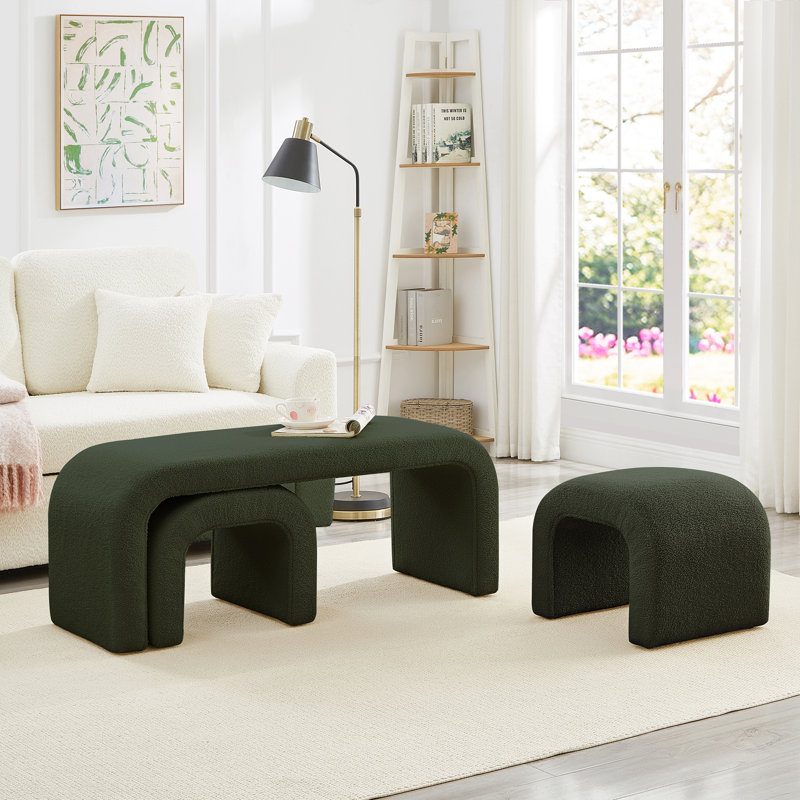 Ensemble de 3 banquettes Modern, Vert foncé