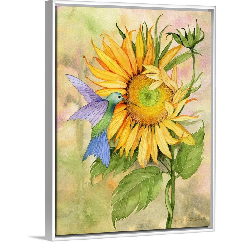 «Summer Fun Bird», art mural, H 30 po x l 40 po x P 1,75 po, Cadre blanc