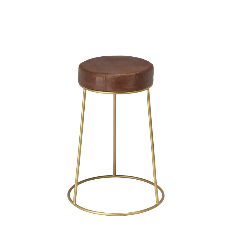 Tabouret de comptoir 24 po Nobutaka, Laiton, Brun mat