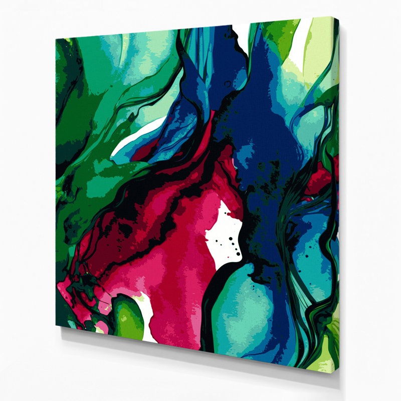 Aquarelle abstraite, art mural sur toile brune 54, H 12 po x l 12 po