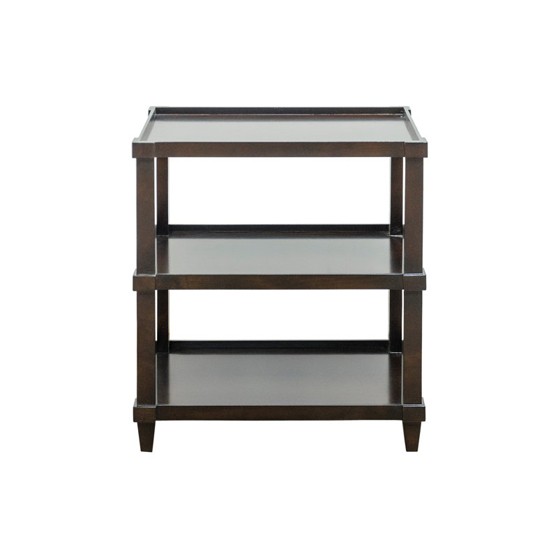 Carlsbad Solid Wood Tray Top End Table, Espresso