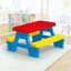 Dolu: Grande table de pique-nique en plastique pour 4 personnes - intérieur et extérieur, 44 x 77 x 71 po, bleu / rouge / jaune - Tout-petits et enfants de 2 ans et plus