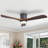52" 3 - Blade Modern Ceiling Fan with LED Light and Remote Control Solid Wood Blades 3 Colors 6-Speed Reversible Motor Timer-1546645619-1546645622