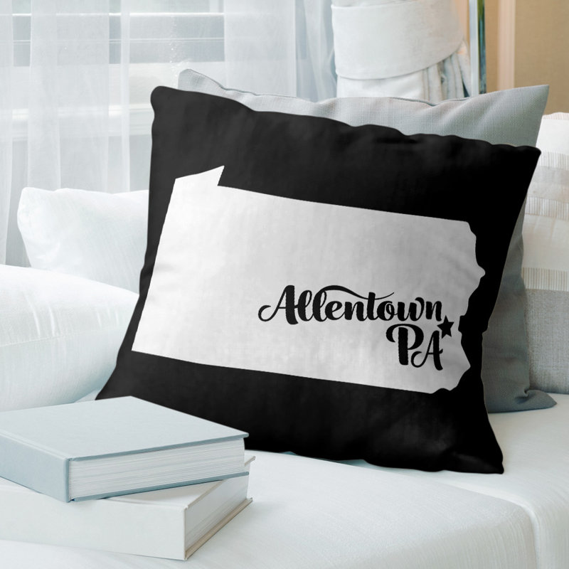 Throw Pillow, 16" x 16", Black, Allentown
