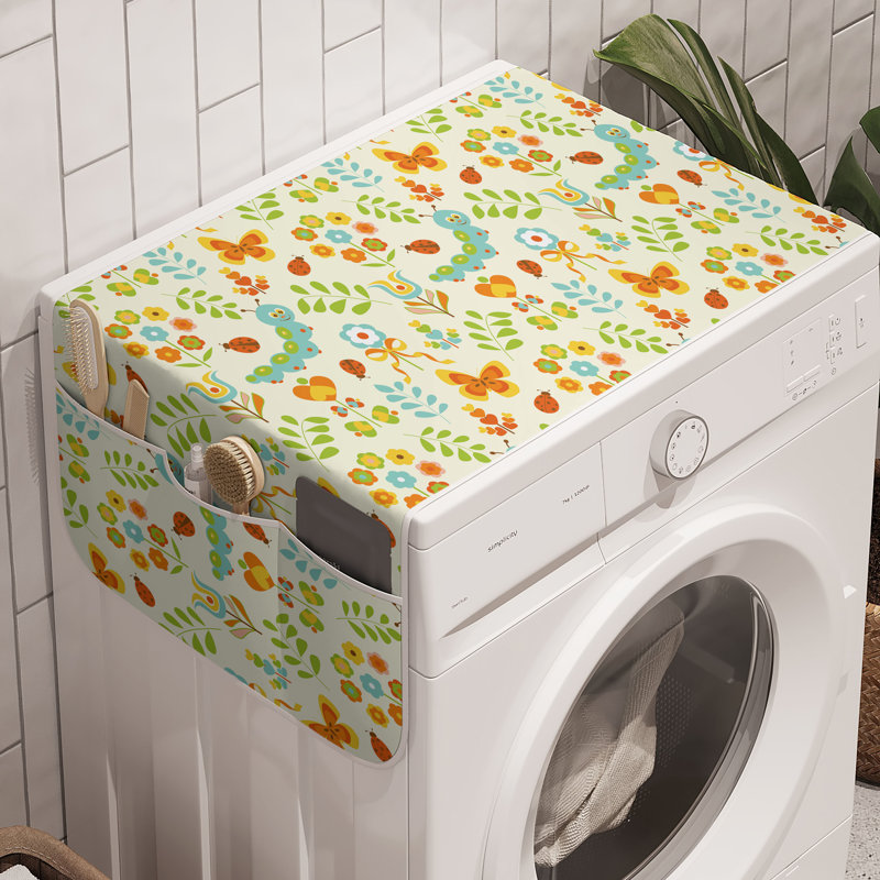 Ambesonne Caterpillar Washing Machine Organizer Pack of 2 47" x 18.5" Multicolor