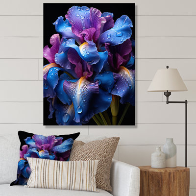 " Purple Blue Iridescent Irises "