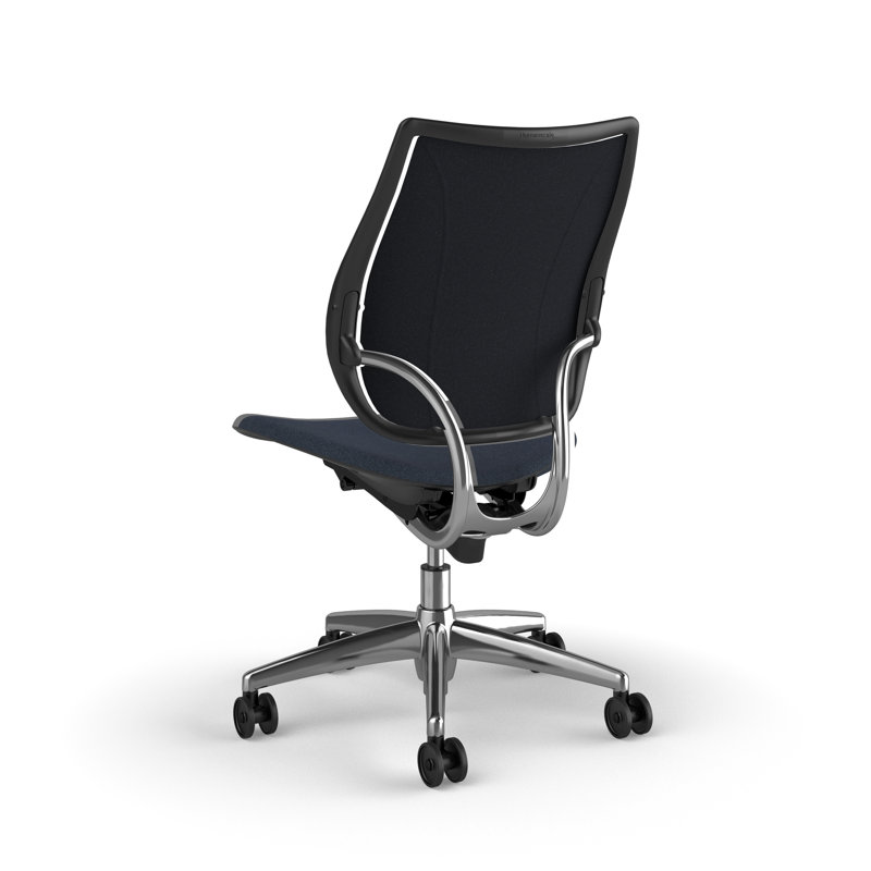 Chaise de travail ergonomique avec dossier rembourré Liberty, Sans accoudoirs, Bleu ardoise - 0751