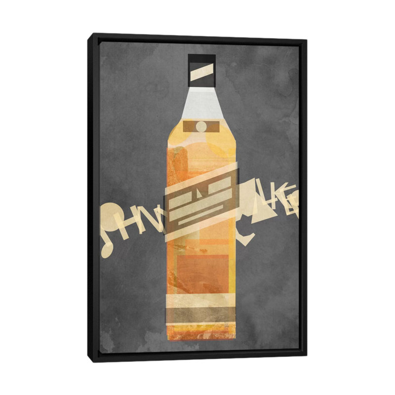 " Walker " by 5by5collective, Black Framed Canvas, 26" H x 18" W x 1.5" D, No Mat