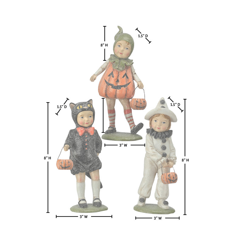 8 po enfants d'Halloween en résine