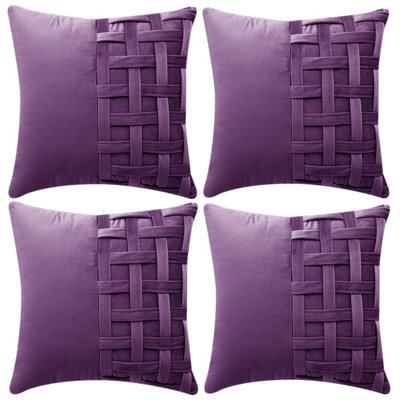 Housse de coussin en velours géométrique 18 po