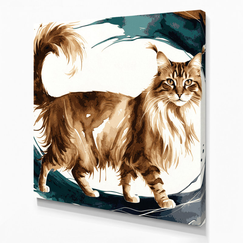 Cats Somali, art mural sur toile blanche, H 8 po x l 8 po