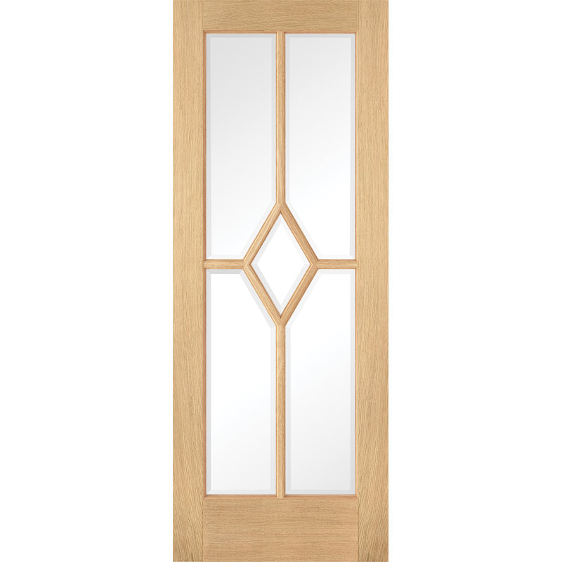 Reims Glazed Prefinished Oak Internal Door, 1981mm H x 686mm W x 35mm D