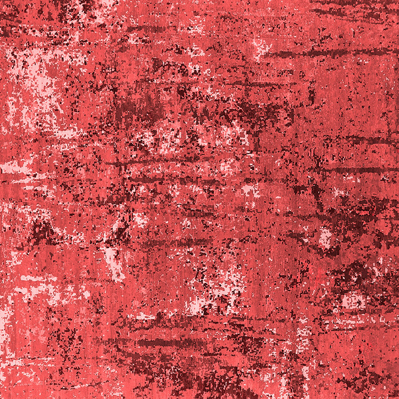 Tapis rouge Mid-Century moderne 2521, Carré 5 pi