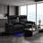 Upholstered Home Theater Seating with Cup Holder