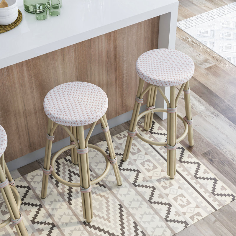 Tabouret de bar Arduino, 26", Blanc / Rose