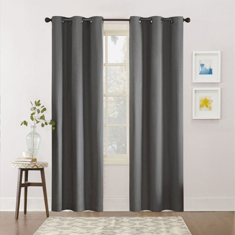 Deluxe Feather With Hanging Strap Curtain (Set Of 2), 52" W x 72" L, Blue