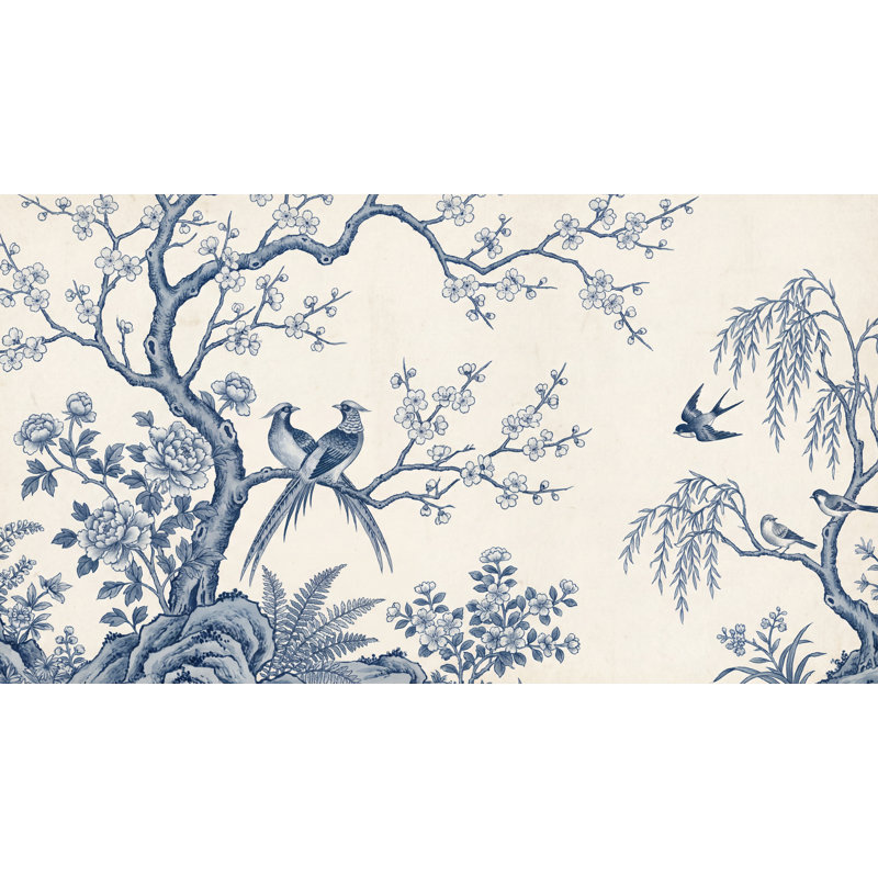 Papier peint amovible chinois et papier peint Chinoiserie, 160 po x 108 po, Peler et coller