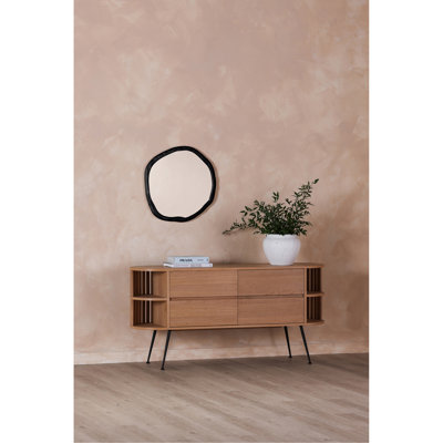 Miroir mural, petit, asymétrique, moderne, noir