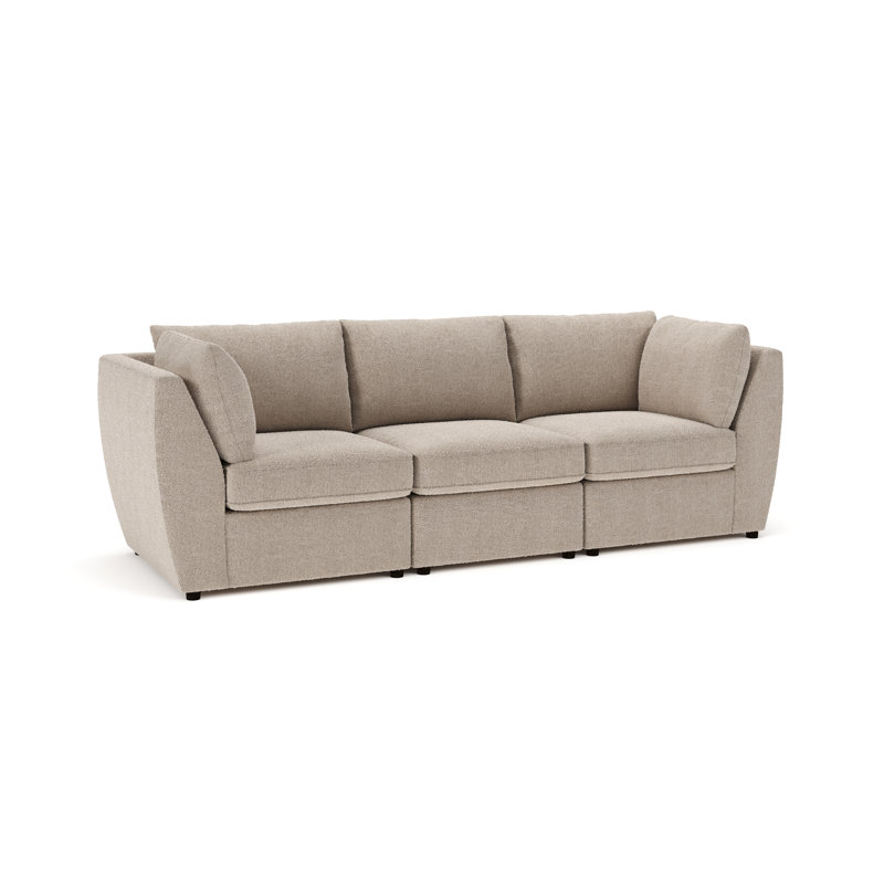 Canapé modulaire rembourré 3 pièces Caldwell, Château gris Davis