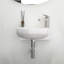 Lavabo de salle de bain mural rectangulaire en céramique blanche 16,5 x 11 pouces avec trou de robinet simple