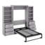 Lit escamotable double avec tablettes et tiroirs