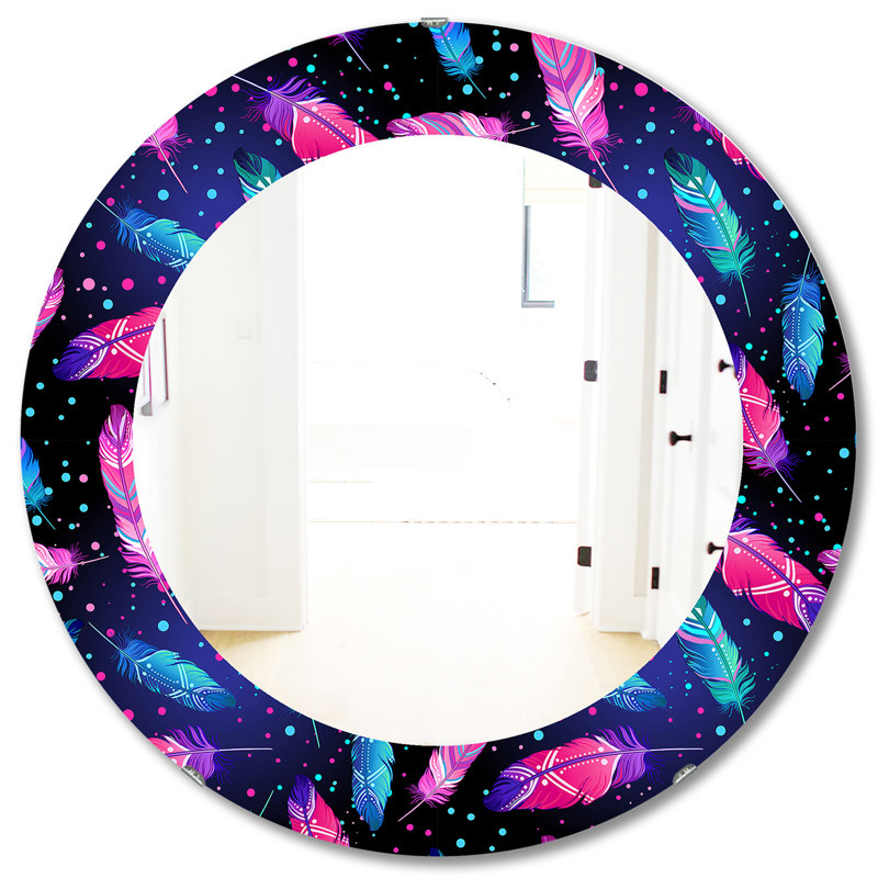 Miroir mural éclectique Feathers 10, H 31,5 po x l po