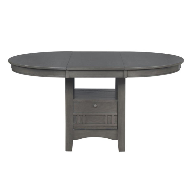 Table de salle à manger ovale à rallonge ovale de 60 pouces, gris moyen